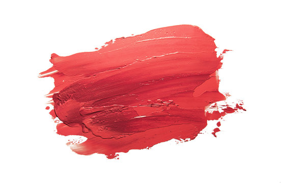 Lipstic smudge white isolated background