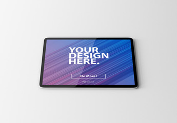 Tablet on Gray Surface Mockup