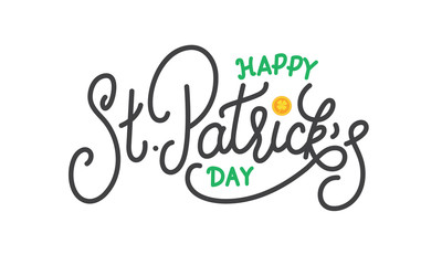 Patricks Day. Happy St. Patrick's Day vector lettering label.