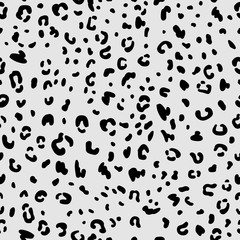 Animal pattern snow leopard seamless background with spots. Animal wildlife skin background, textile texture, vector illustration