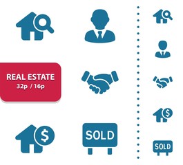 Real Estate Icons (4x magnification for preview).