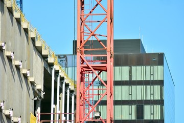 Fototapeta premium Crane attached to building