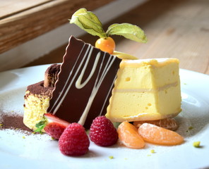 Dessertvariation im Restaurant
