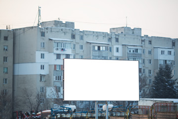 Outdoor billboard blank for advertising poster with mockup.