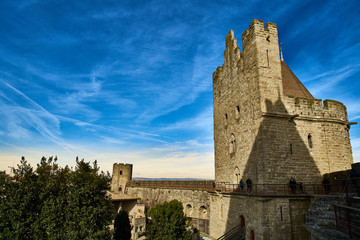 Obraz premium A tower in the Castle of Carcassonne, France