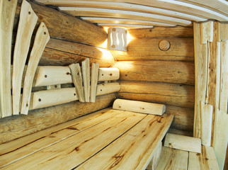 The interior of the sauna