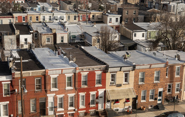 row homes in Kensington northern Philadelphia PA