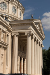 Greek columns and building scene