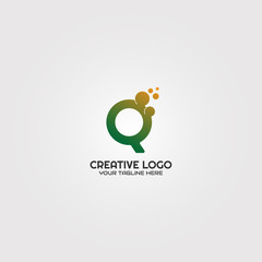 initial Q letter logo template, vector logo technology for business corporate, concept design, elements, illustrations -vector