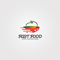 Food logo template, vector logo for restaurant business identity, culinary symbol or icon , organic, spoon and fork illustration -vector