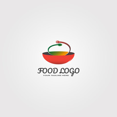Food logo template, vector logo for restaurant business identity, culinary symbol or icon , organic, spoon and fork illustration -vector