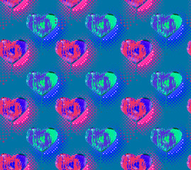 A heart. Seamless pattern. Pattern. Background. Background of strips with hearts.