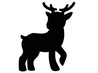 Deer. The beautiful image of a little deer. Picture with a silhouette of a deer. Fawn