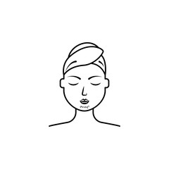 jaw epilation, women icon. Element of health care for mobile concept and web apps icon. Thin line icon for website design and development, app development