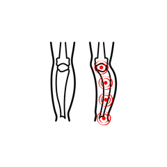 paget's disease, pain icon. Element of health care for mobile concept and web apps icon. Thin line icon for website design and development, app development
