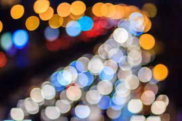 Abstract blur of Evening traffic jam on road in city. Out of focus lights from cars in a traffic jam. lights car traffic jam of a street road at night. Road traffic jam night,blur focus