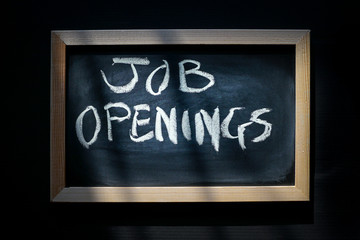 Job openings on sign board