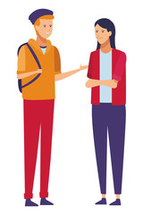 Fototapeta premium casual outfit couple talk