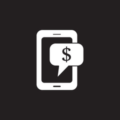 text message with dollar sign icon. Simple element illustration. Business icons universal for web and mobile