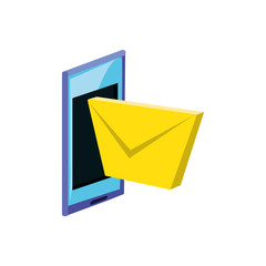 smartphone device with envelope mail