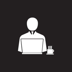 businessman lapta glass of tea icon. Simple element illustration. Business icons universal for web and mobile