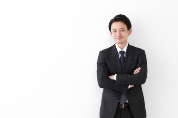 portrait of asian businessman isolated on white background
