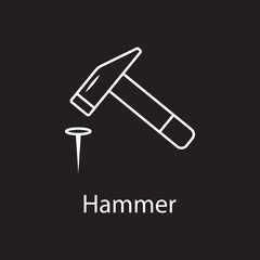 Hammer and nails icon icon. Simple element illustration. Hammer and nails icon symbol design from Construction collection set. Can be used in web and mobile