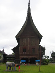 Fototapeta na wymiar Traditional House of Minangkabau People in West Sumatra