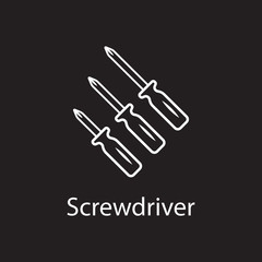 Screwdriver vector icon. Simple element illustration. Screwdriver vector symbol design from Construction collection set. Can be used in web and mobile