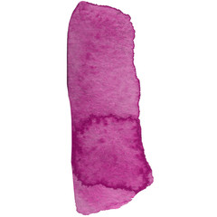 Abstract pink watercolor and stylish brush stroke on the white isolated background. Creative colorful form. Decorative element.