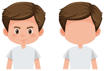Set of brunette boy character