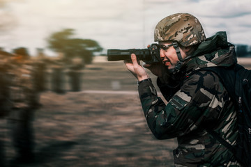 Army Soldier Photographerr Shooting Action Recording Confllict Scenery Lesson Teach Course Class Course