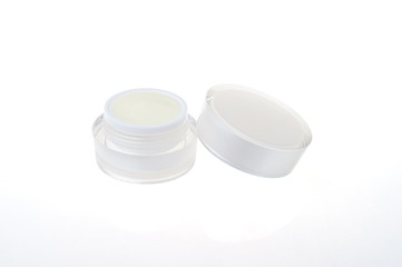 Cosmetic jar isolated on background