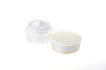 Cosmetic jar isolated on background