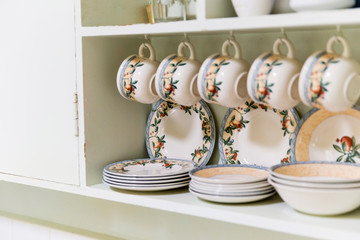Grandmas old style china plates, cups & saucers.