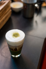 matcha green tea ice coffee latte