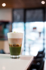 matcha green tea ice coffee latte