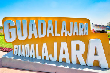 Guadalajara sign in historic city center