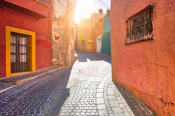 Fototapeta na wymiar Guanajuato, Mexico, scenic old town streets