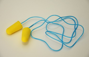 Foam ear plugs isolated 