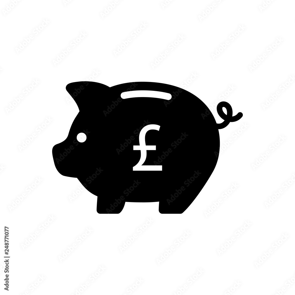 Wall mural Piggy bank with pound symbol