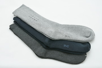 three pairs of men's socks