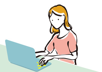 パソコンを使う女性