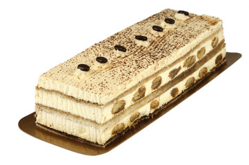 close up on fresh baked tiramisu cake