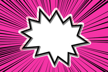 Jagged speech balloon and comic effect line.  ギザギザの吹き出しとコミックの効果線