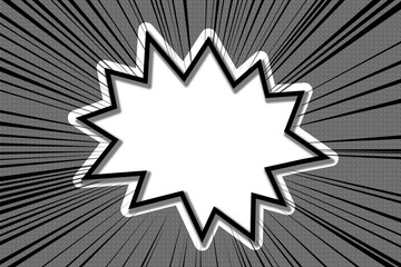 Jagged speech balloon and comic effect line.  ギザギザの吹き出しとコミックの効果線