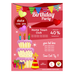 colorful birthday party poster cake tart decoration