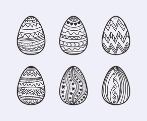 set of eggs painted easter icons