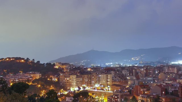 Day to night time-lapse of Barcelona city - Vallcarca