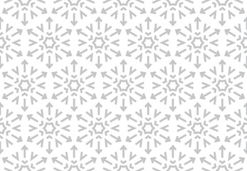 Abstract geometric pattern with lines, snowflakes. A seamless vector background. White and grey texture. Graphic modern pattern